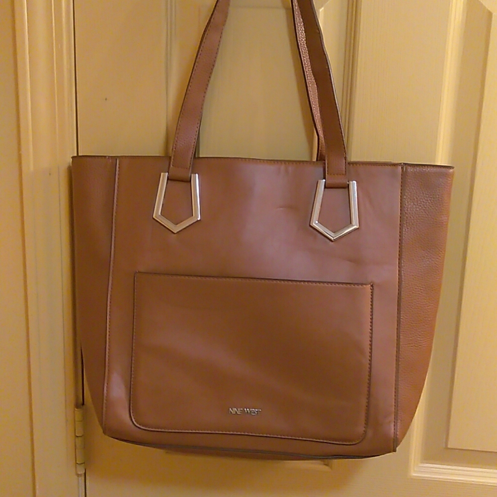 Nine West tan leather tote